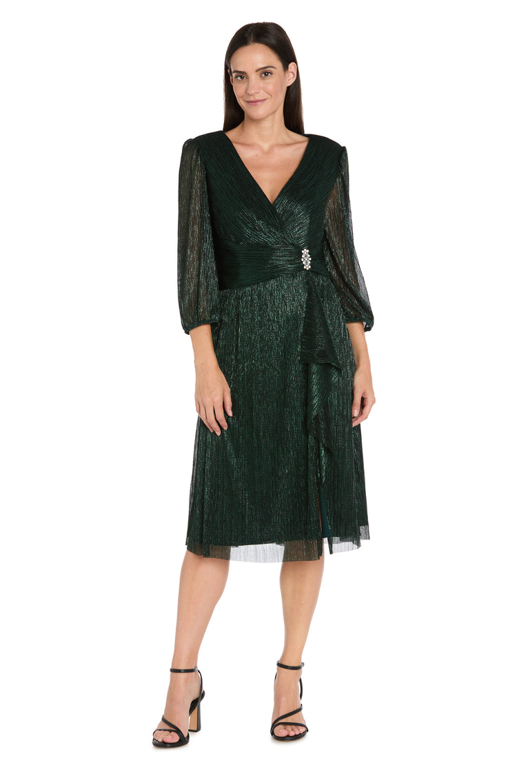 Shimmer & Sheer Metallic Cocktail Dress