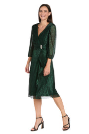 Shimmer & Sheer Metallic Cocktail Dress