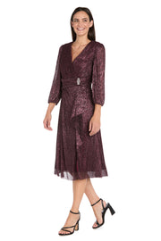 Shimmer & Sheer Metallic Cocktail Dress