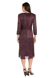 Shimmer & Sheer Metallic Cocktail Dress
