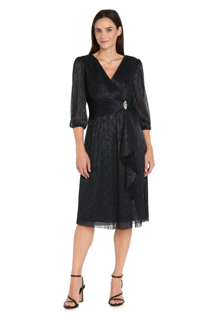 Shimmer & Sheer Metallic Cocktail Dress