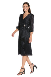 Shimmer & Sheer Metallic Cocktail Dress