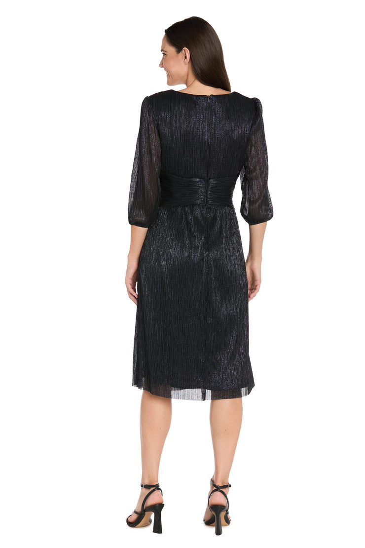 Shimmer & Sheer Metallic Cocktail Dress