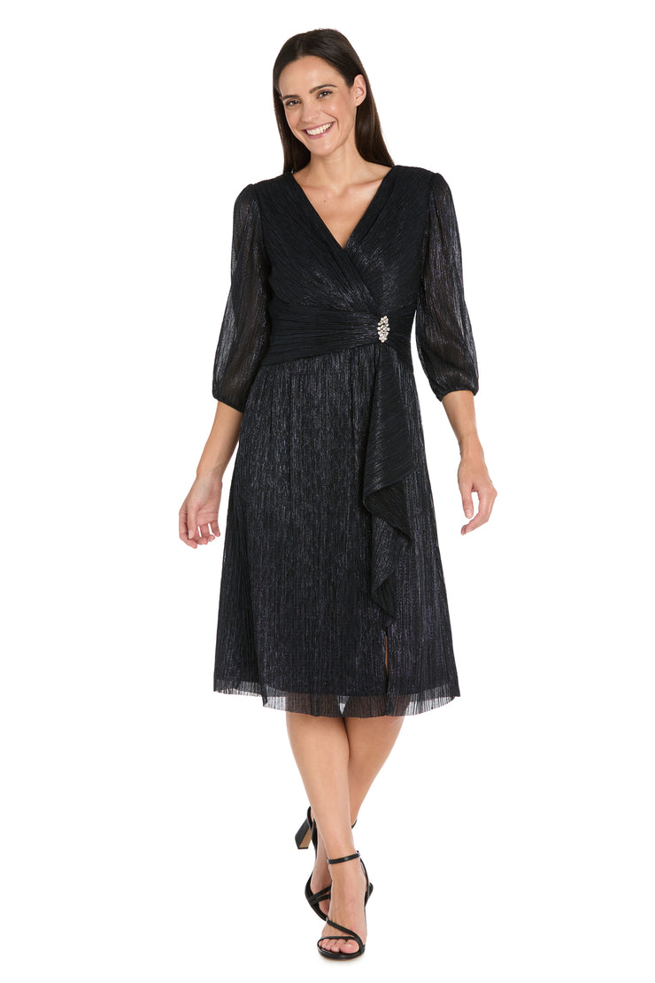 Shimmer & Sheer Metallic Cocktail Dress
