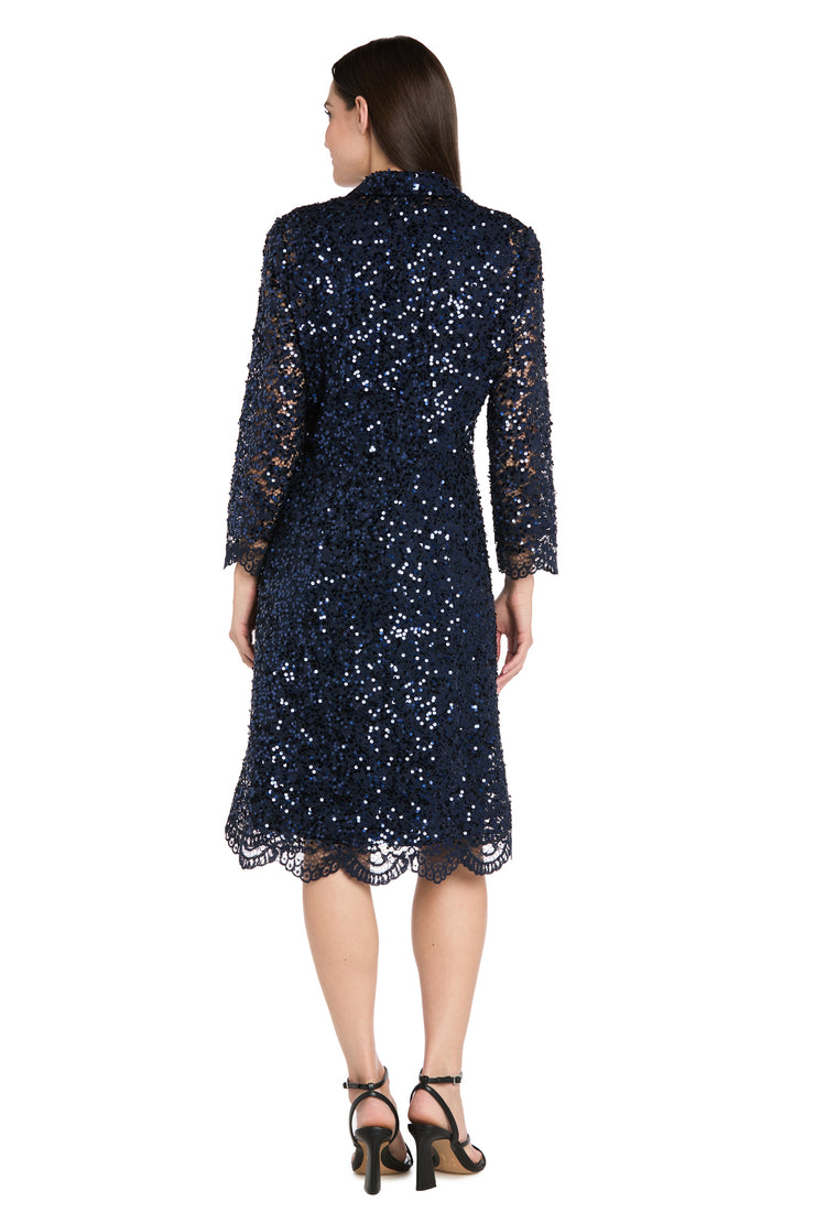 Navy Sequin Jacket & Tank Dress Ensemble