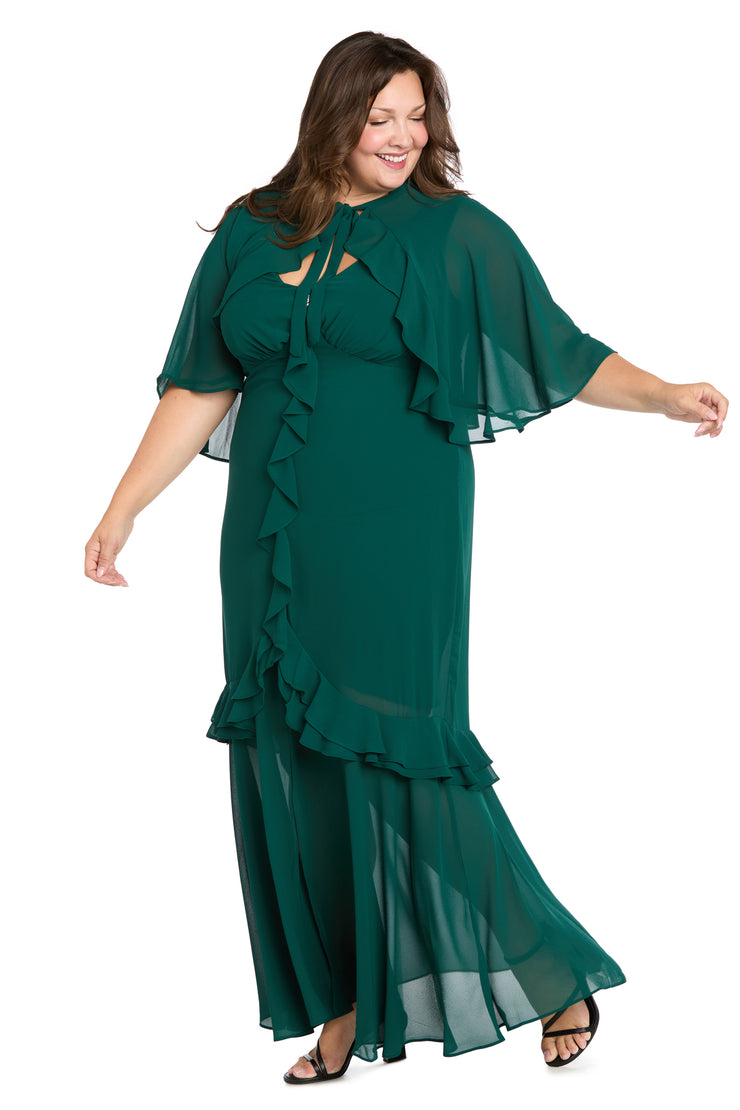 Ruffled Chiffon Dress - Plus