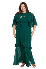 Ruffled Chiffon Dress - Plus