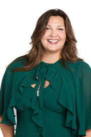 Ruffled Chiffon Dress - Plus