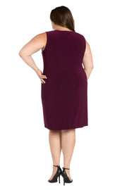Rhinestone Trim Formal Jacket Dress - Plus