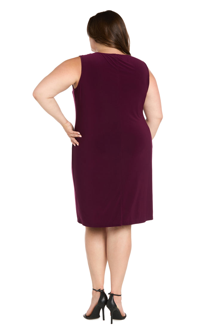 Rhinestone Trim Formal Jacket Dress - Plus
