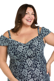 Off The Shoulder Evening Gown - Plus