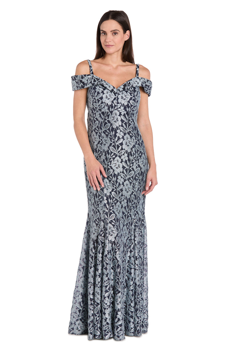 r&m richards petite evening dresses R & M Richards Women's Petite Lace Sweetheart Neck Gown - Natural