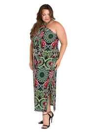 Mystic Flow Patterned Maxi Dress - Plus