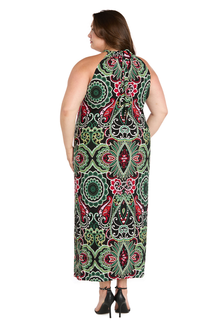 Mystic Flow Patterned Maxi Dress - Plus