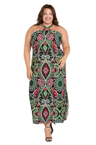 Mystic Flow Patterned Maxi Dress - Plus