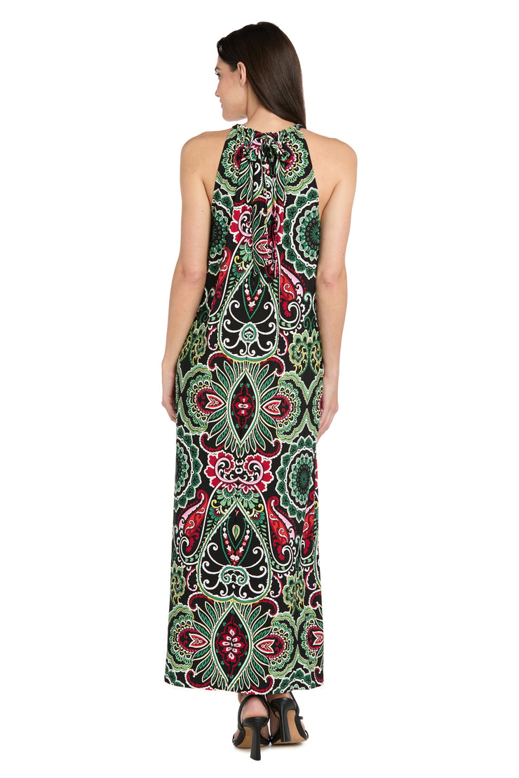 Long Petite Dress Maxi R&M Richards 3769P - Black/Multi / 12P Long Petite Dress Maxi R&M Richards 3769P - Black/Multi / 12P