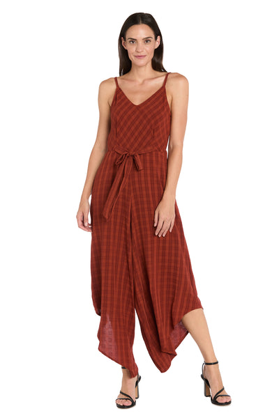 Spice Checkered Midi Jumpsuit - Petite