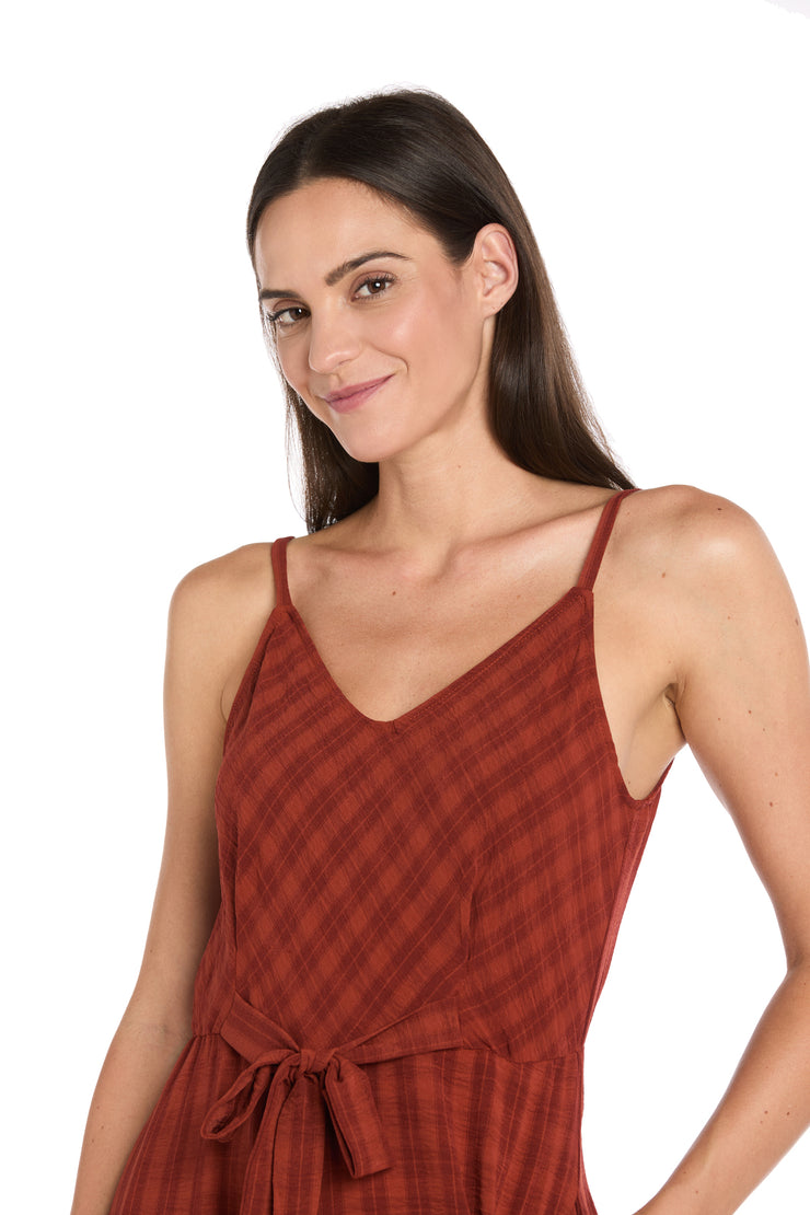 Spice Checkered Midi Jumpsuit - Petite