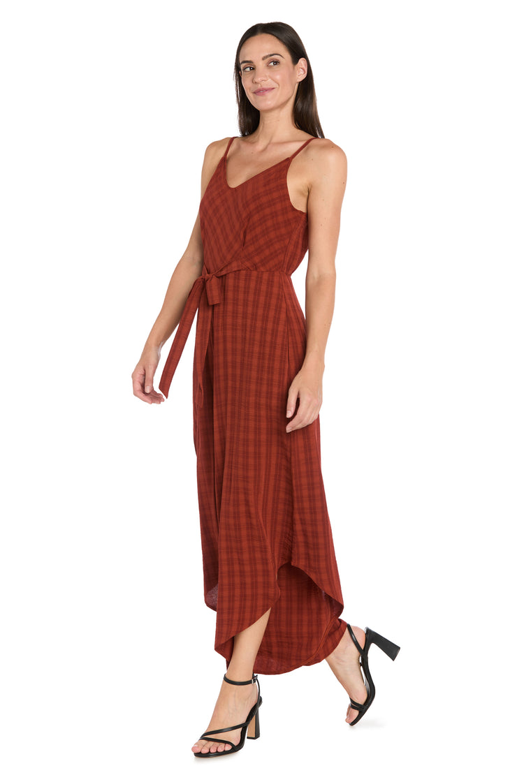 Spice Checkered Midi Jumpsuit - Petite
