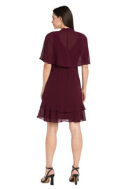 Ruffled Chiffon Short Dress with Removable Jacket