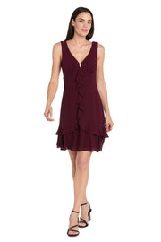 Ruffled Chiffon Short Dress with Removable Jacket