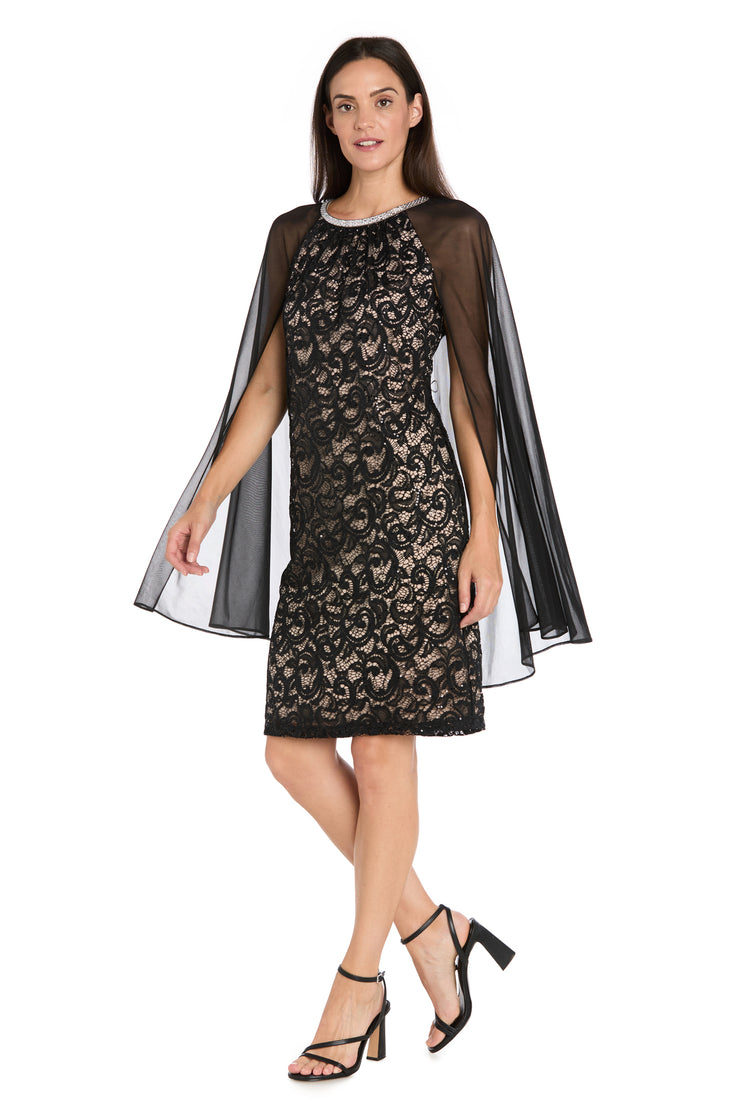 Enchanted Elegance Lace Cape Dress