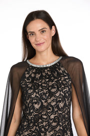 Enchanted Elegance Lace Cape Dress
