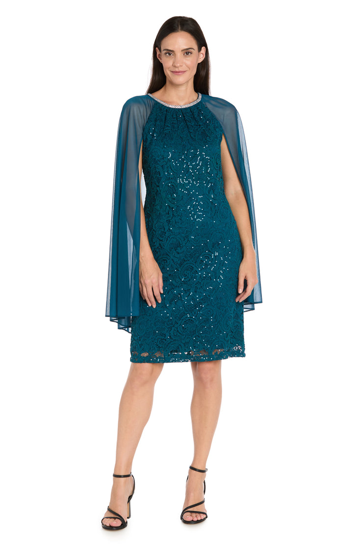 Enchanted Elegance Lace Cape Dress