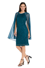 Enchanted Elegance Lace Cape Dress