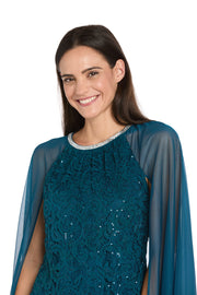 Enchanted Elegance Lace Cape Dress