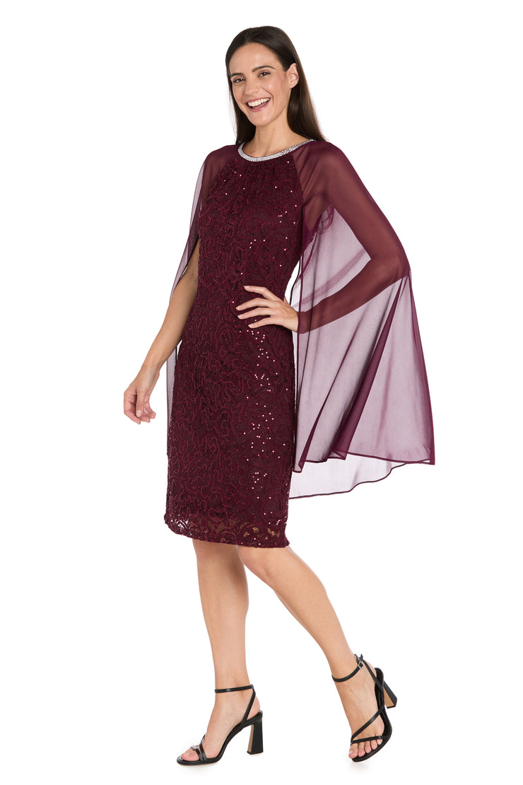 Enchanted Elegance Lace Cape Dress