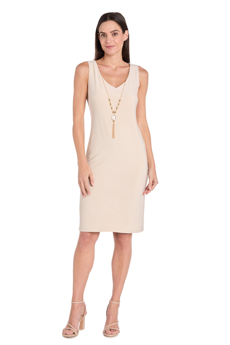 Luna Foil Print Jacket Dress Set with Necklace