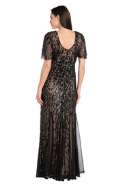 Sequin Embroidered Empire Gown - Petite