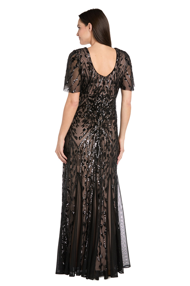 Sequin Embroidered Empire Gown - Petite