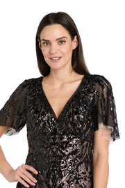 Sequin Embroidered Empire Gown - Petite