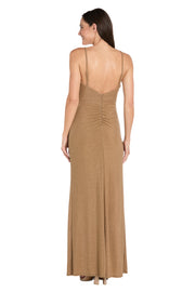 Gold Metallic Side Drape Dress