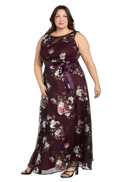 green emerald velvet dress R&M Richards 1328 Long Formal Beaded Waist Dress main image 0