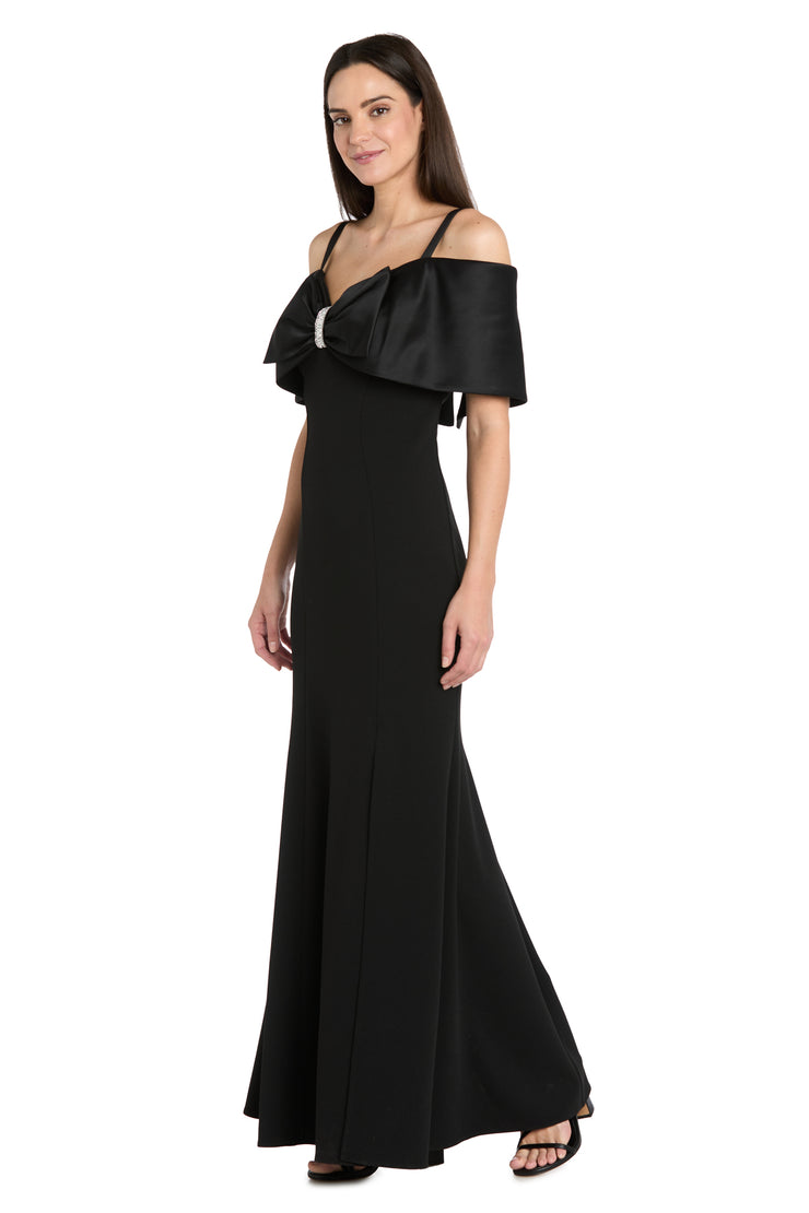 Off-Shoulder Mermaid Gown with Satin Bow Collar