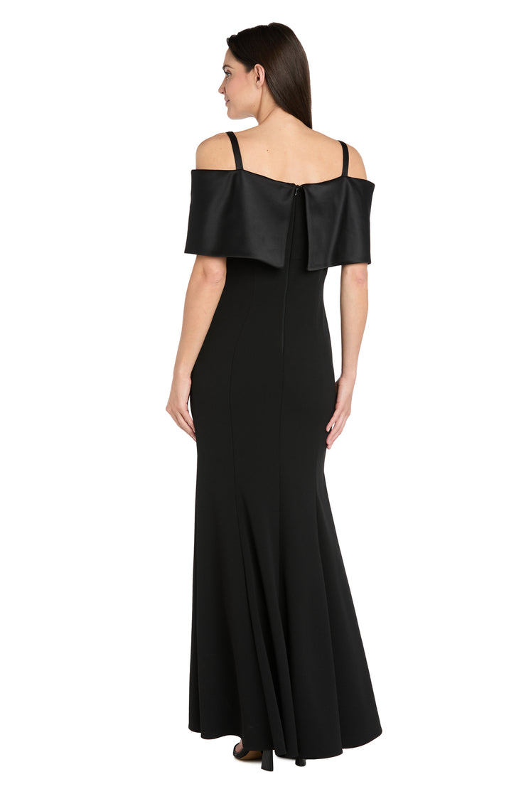 Off-Shoulder Mermaid Gown with Satin Bow Collar