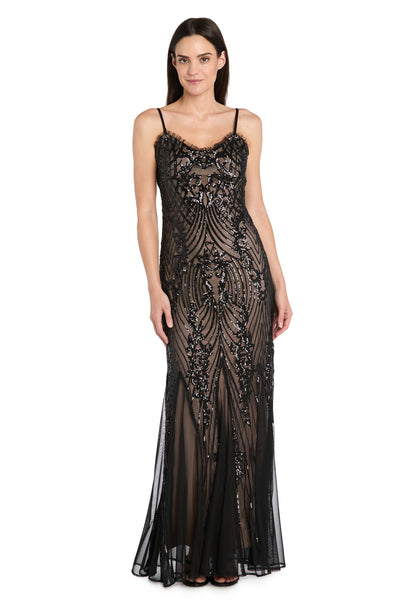 Embellished Mesh Evening Gown