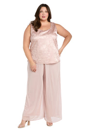 Three-Piece Pantsuit Set with Jacquard Cardigan Jacket