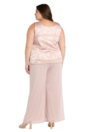 Three-Piece Pantsuit Set with Jacquard Cardigan Jacket