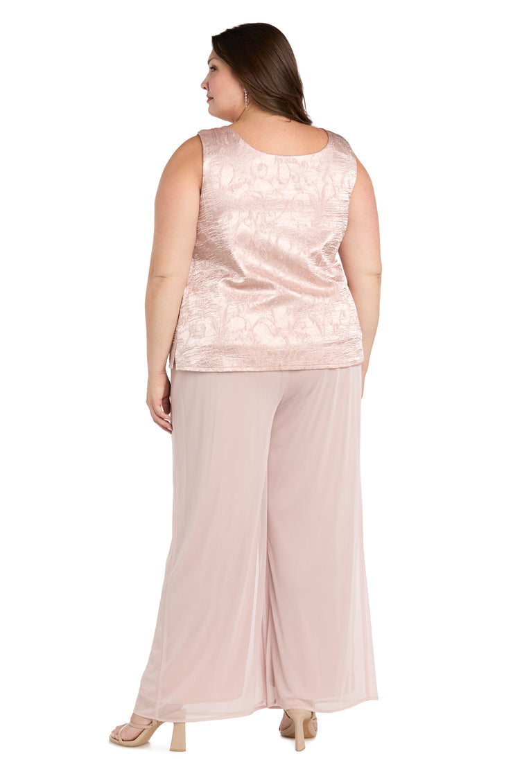 Three-Piece Pantsuit Set with Jacquard Cardigan Jacket