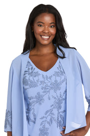 Celeste Beaded Jacket Dress with Tiered Skirt - Petite