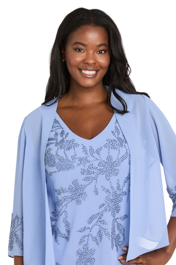 Celeste Beaded Jacket Dress with Tiered Skirt - Petite