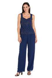 3-Piece Georgette Pantsuit with Caviar Beading