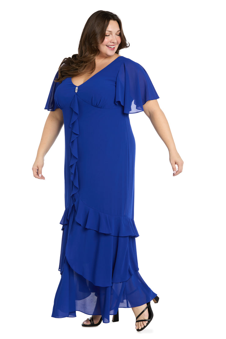 cascading ruffle maxi dress Royal Cascade Ruffle Maxi Dress