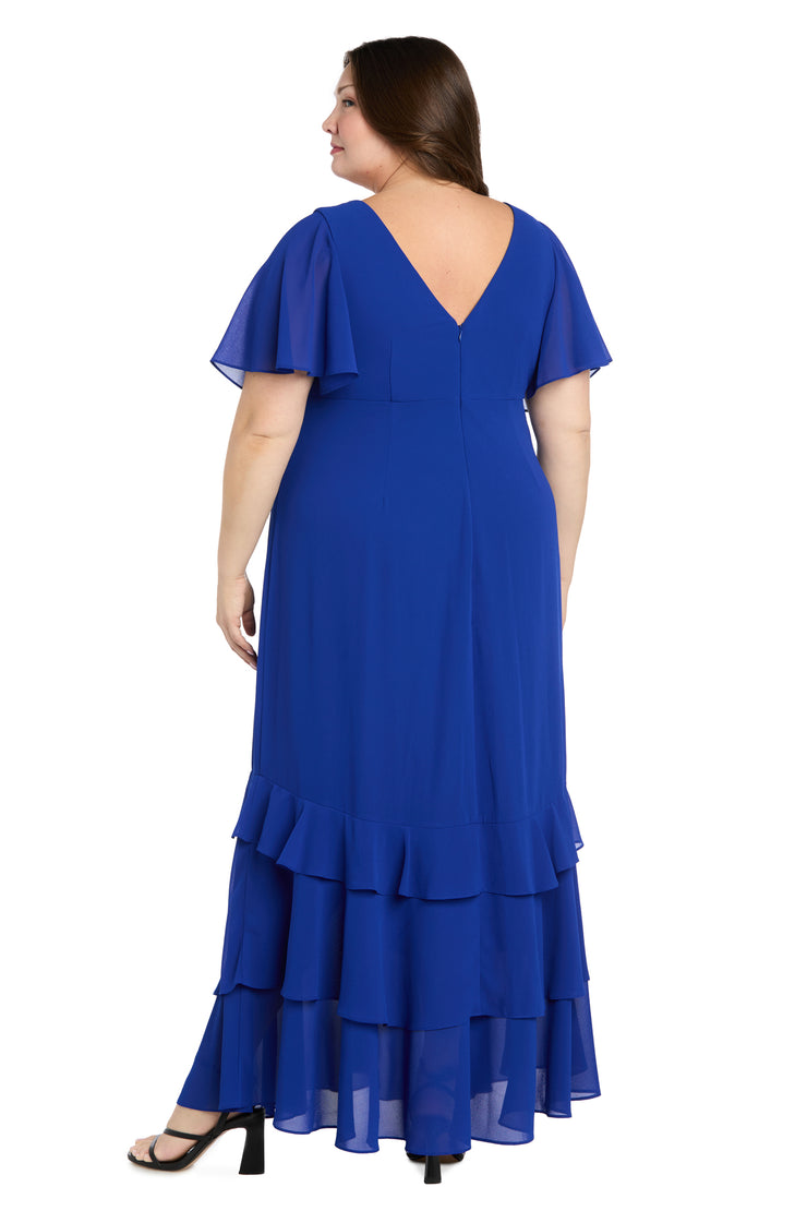 cobalt blue maxi dress plus size Royal Cascade Ruffle Maxi Dress