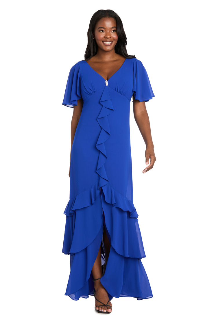 Royal Cascade Ruffle Maxi Dress