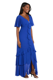 Royal Cascade Ruffle Maxi Dress